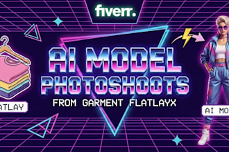 create realisitc flat lay to model based photoshoot using ai