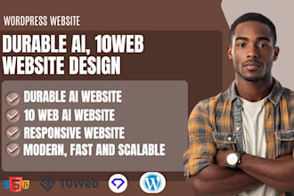 build website, durable ai, 10web, wordpress onepage website