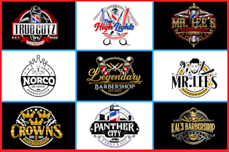 outstanding barber shop logo brand style guides, brand guidelines