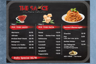 do restaurant menu design for bar, cafe, pubs, club, food truck
