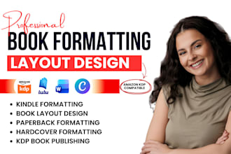 do interior book design and layout design formatting for amazon kdp publishing