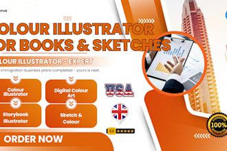 draw colour illustration or sketch for you