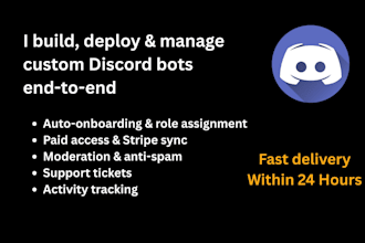 setup discord server, custom discord bot, support systems