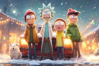 draw you a rick and morty christmas card