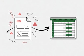 manually convert PDF to excel with accurate formatting