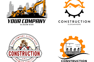 create a construction, real estate, excavator, property logo