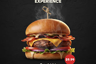 design eye catching food posters for restaurants and cafes
