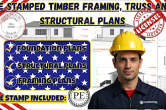 pe stamped timber framing, truss and structural plans