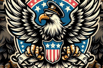 design high quality bird coat of arms mascot logo with t shirt design