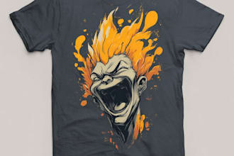 draw funny slogan t shirt design