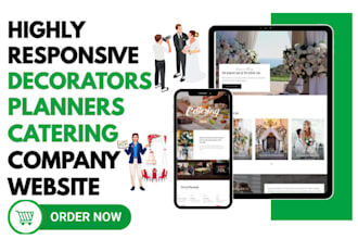 design wedding planners website event decorators catering companies website