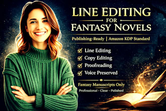 proofread and line edit your fantasy novel to amazon kdp publishing standard