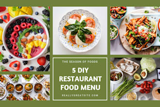 design german welcome food menu and branded recipe cookbook with qr code