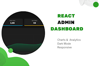 build react admin dashboard with charts analytics and dark mode
