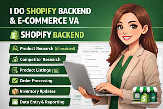 manage shopify backend tasks, listings and order processing