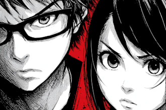 make a comic book art illustration or anime, manga art