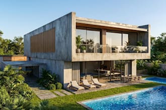 architectural 3d modeling exterior house commercial rendering and visualization