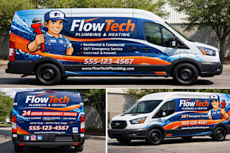 do professional camper van wrap, vehicle wrap, car wrap and truck wrap design