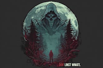 draw dark horror sfw nsfw illustration for clothing t shirt