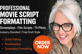 proofread edit rewrite format movie script stage play tv series feature film