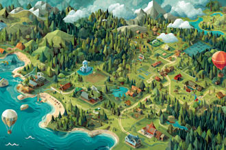 create event or festival vector illustrative maps