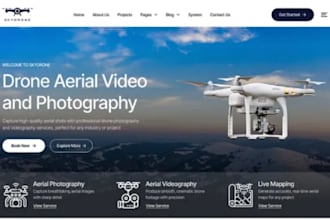 build photography cinema studio website graphic designer drone videographer site