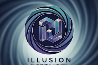 design a creative and mind bending illusion logo for your brand
