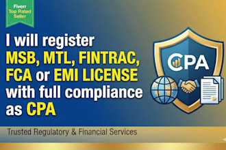register msb fintrac fca emi licenses with full CPA compliance