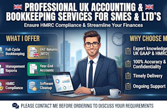 be your expert UK accountant for mtd vat year end accounts and hmrc etc