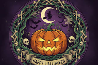 design a spooky and unique halloween logo for your brand