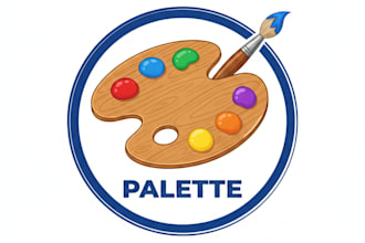 design a creative and colorful palette logo for your brand
