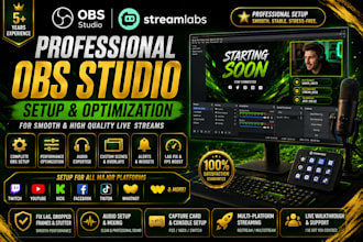 setup obs studio and streamlabs for professional live streaming