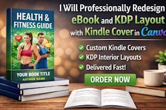 professionally redesign ebook and KDP layout with kindle cover in canva