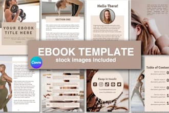 do editable canva fitness ebook canva cookbook ebook formating, yoga ebook guide