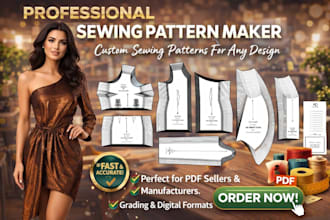 deliver expert garment pattern making and sewing patterns PDF, dxf
