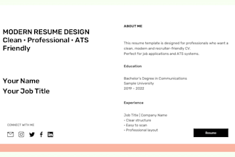design a modern and professional CV or resume in canva
