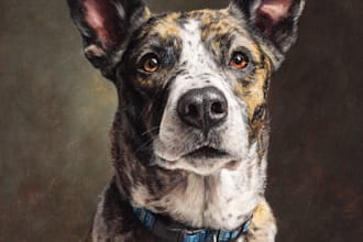 draw a custom memorial pet portrait from photo