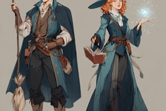 professionally draw your dnd character or party