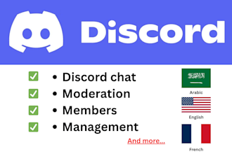 be discord moderator, discord manager, discord chat for any community