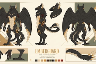draw furry reference sheet fursona anthro oc character design anime ref sheet