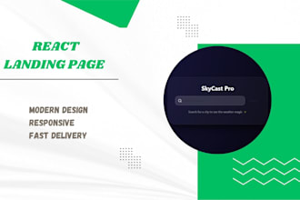 create modern react landing page with animations