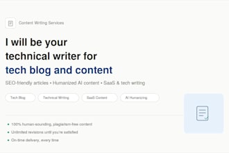be your SEO technical writer for tech blog and content