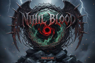 draw brutal death or black metal logo