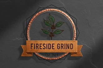 draw rustic yet modern logo for an rv park