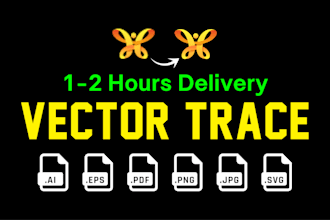 do vector tracing, redraw, logo to vector, image to vector in 2 hours