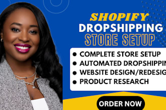 do shopify dropshipping store setup and shopify store design