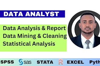 be your statistician or biostatistician using stata, spss