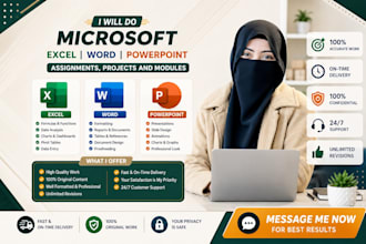 do urgent ms excel assignment ,ms word assignments, PPT projects and modules