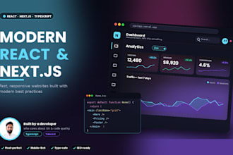 design and develop responsive react node js or next js website for you