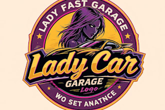 design a modern lady car garage or women auto repair logo